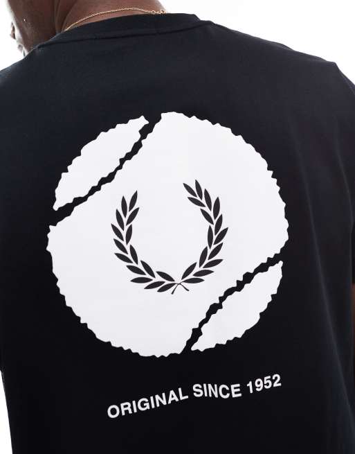 Fred Perry tennis back print t-shirt in black, 3 of 4