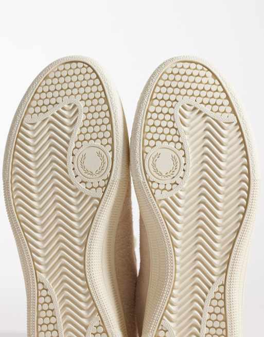 Fred Perry Tennis logo suede leather trainer in ecru, 5 of 5