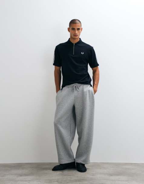 Fred Perry tennis net tape polo shirt in dark navy - view 1