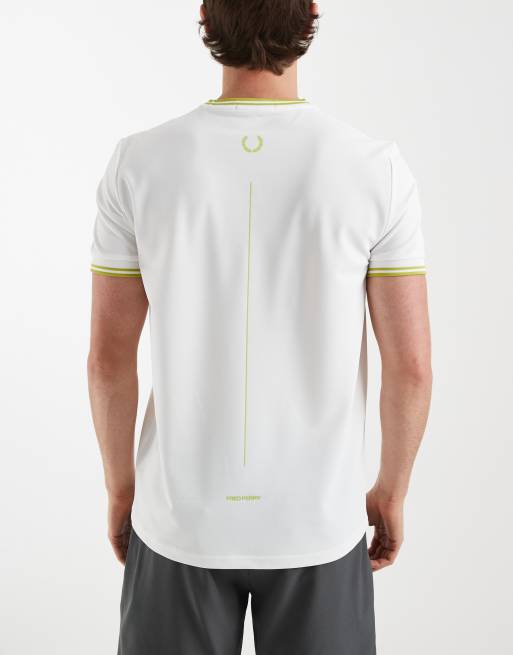 Fred Perry Tennis performance ringer logo T-shirt in white - part of a set, 4 of 5