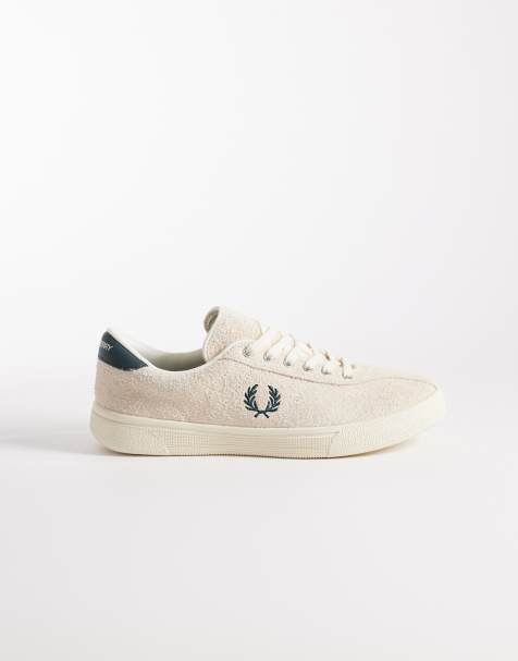 Fred Perry - Tennis - Råhvide sneakers i ruskindslæder med logo - view 1