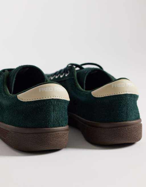 Fred Perry - Tennis - Sneakers van suède en leer met logo in donkergroen, 2 van 5