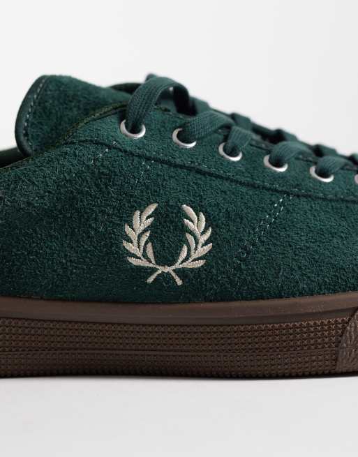 Fred Perry - Tennis - Sneakers van suède en leer met logo in donkergroen, 4 van 5