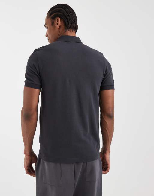 Fred Perry text logo graphic polo shirt in grey, 4 of 5