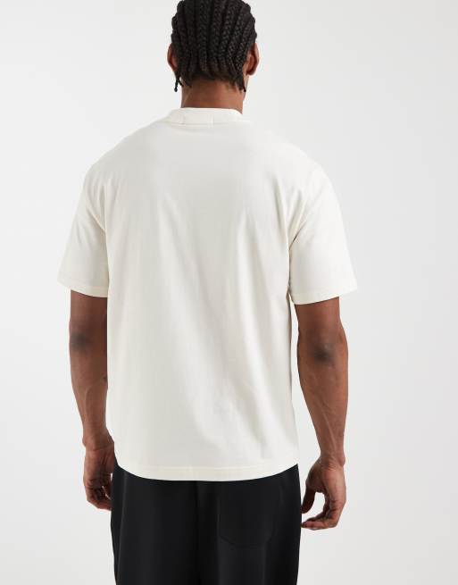 Fred Perry text logo graphic t-shirt in ecru, 5 of 5