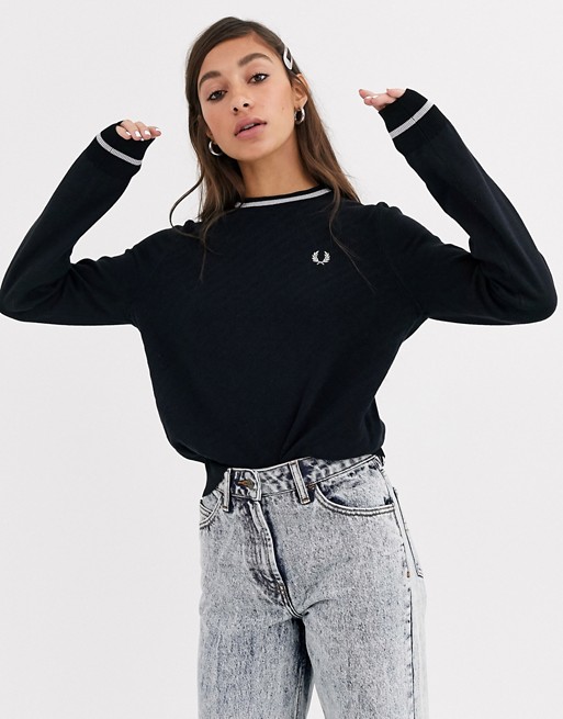 Fred Perry textured crew neck jumper