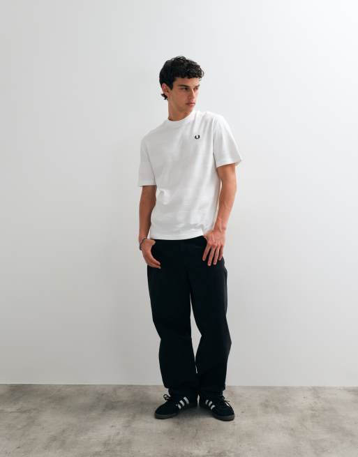 Fred Perry textured stripe pique t-shirt in white, 3 of 5