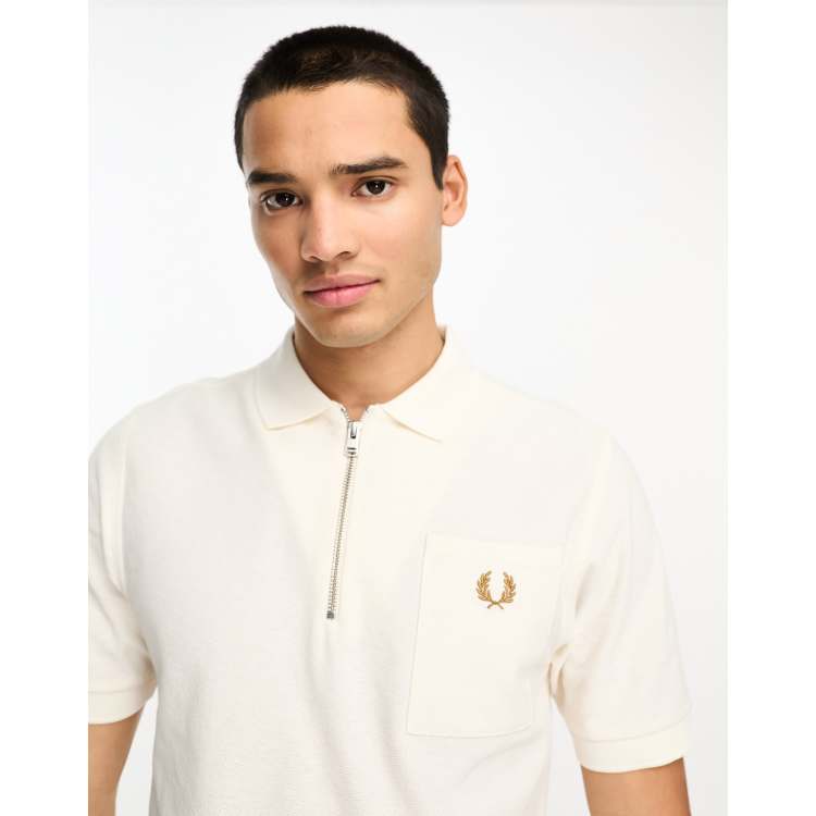 Fred perry clearance zip polo white