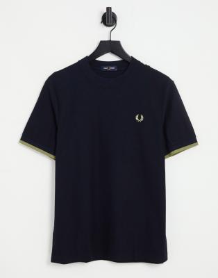 Fred Perry tipped cuff t-shirt in blue