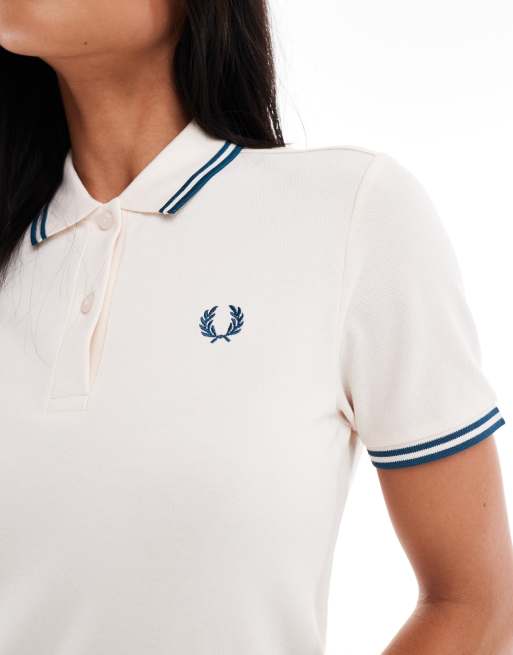 Fred Perry tipped dress in light peach | ASOS