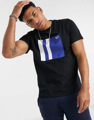 Fred Perry tipped graphic t-shirt in 