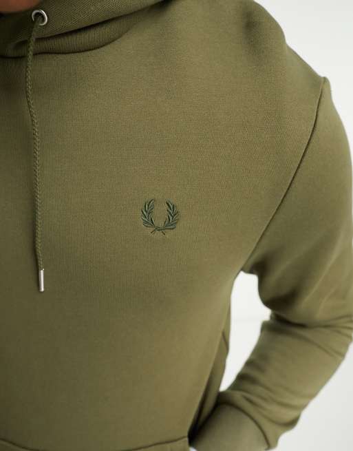 Fred Perry tipped hoodie in khaki ASOS