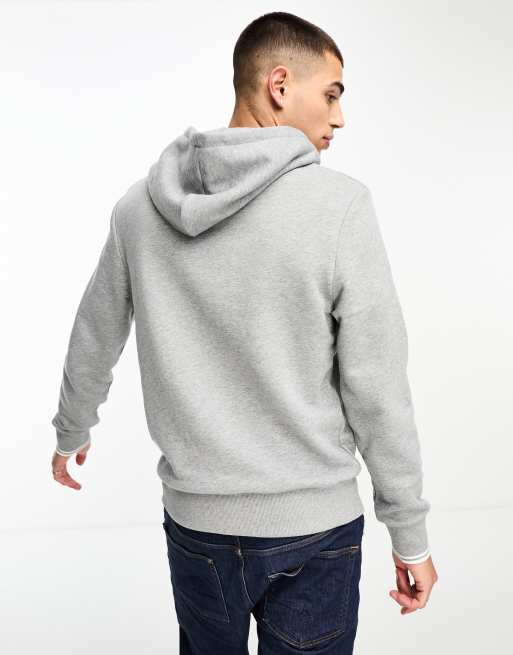 Fred Perry tipped hoodie in steel heather gray ASOS