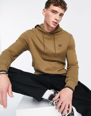 Fred Perry tipped hoodie in stone - ASOS Price Checker