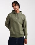 [Fred Perry] Fred Perry tipped logo hoodie in khaki-Green L KHAKI