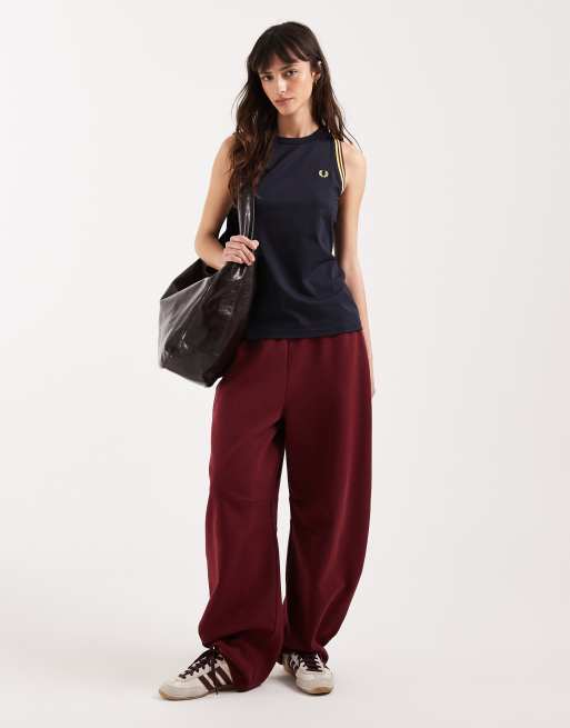 Fred Perry tipped logo tank top in navy, 2 of 4