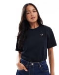 [Fred Perry] Fred Perry Tipped Pique T-Shirt in Navy 38 NAVY
