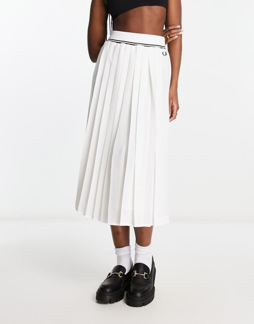 美品　FREDPERRY Tipped Pleated Skirt FRED PERRY プリーツ スカート レディース フレッドペリー