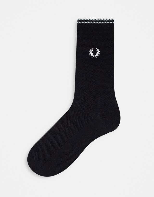 Fred Perry tipped socks in black