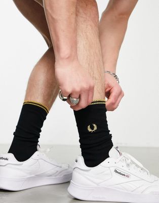 Fred Perry tipped socks in white