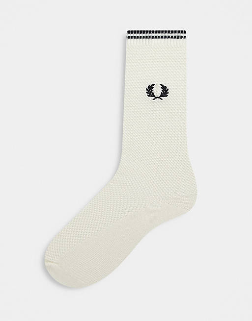 Men Socks/Fred Perry tipped socks in white 
