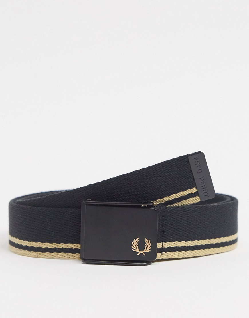FRED PERRY TIPPED WEBBING BELT IN BLACK,BT8431 157