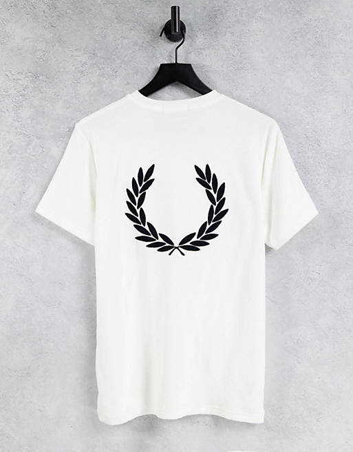 Fred Perry towelling t-shirt in white