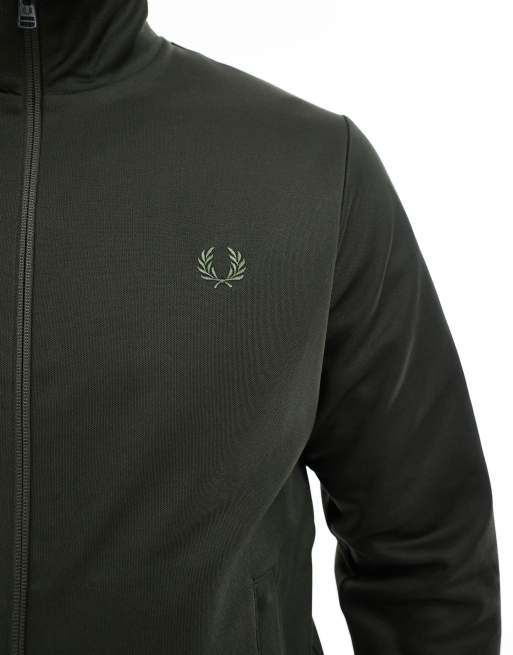 Fred Perry track jacket in dark green with taping - part of