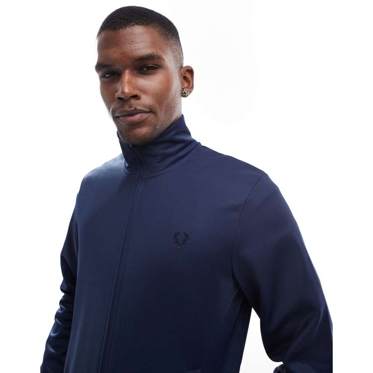 FRED PERRY ネイビー ジャンパー UK 10 Fred Perry track jacket in navy | ASOS
