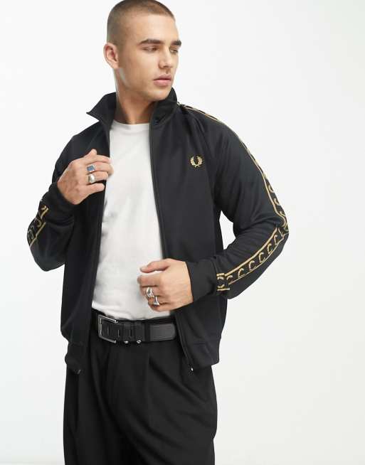 Fred Perry - Trainingsjack met contrasterende bies in zwart