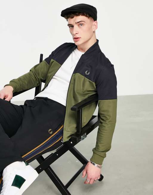 Fred Perry - Trainingsjack met kleurvlakken in groen