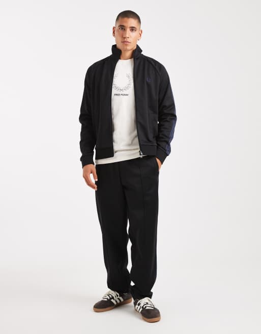 Fred Perry – Trainingsjacke in Schwarz mit Netzstoff-Zierband, 2 von 5