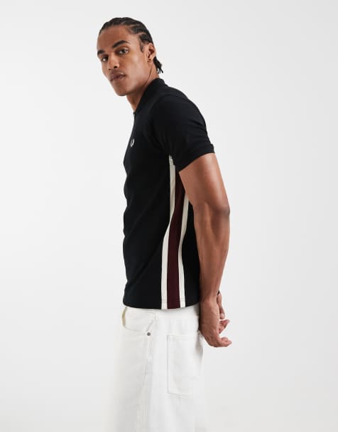 Fred Perry - Tramline - Gestreept poloshirt in zwart - view 1