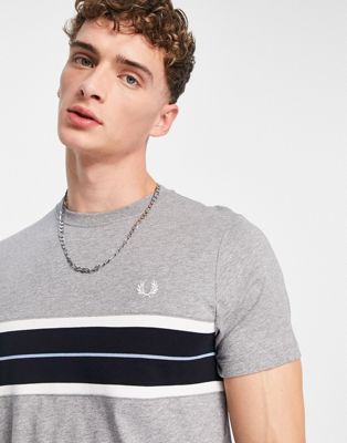 Fred Perry Tramline panel t-shirt in grey