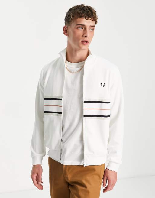 Fred perry track jacket white new arrivals