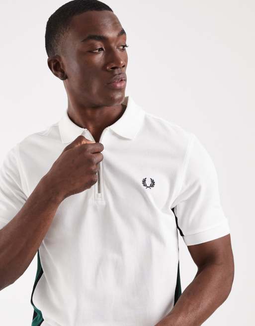Fred Perry - Tramline - Poloshirt met zijstreep in wit , 3 van 5