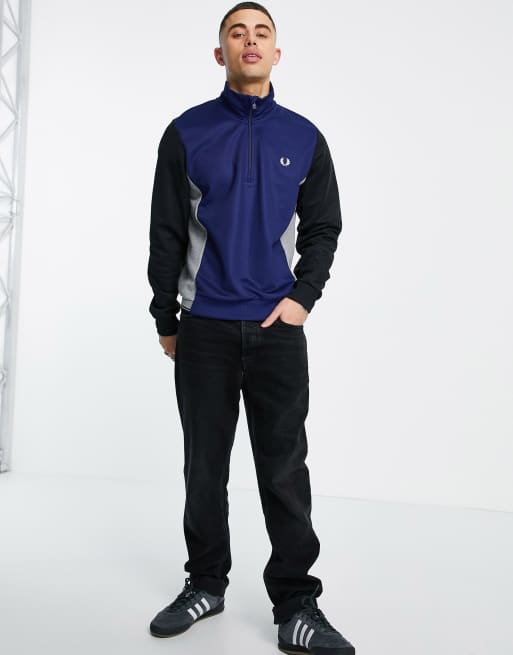 Fred perry on sale quarter zip sweatshirt