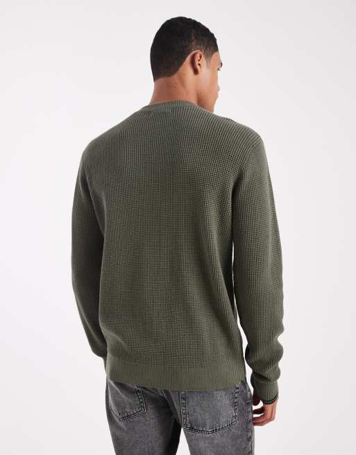 Fred Perry - Trui met wafelsteek in kaki, 3 van 5