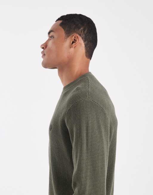 Fred Perry - Trui met wafelsteek in kaki, 4 van 5