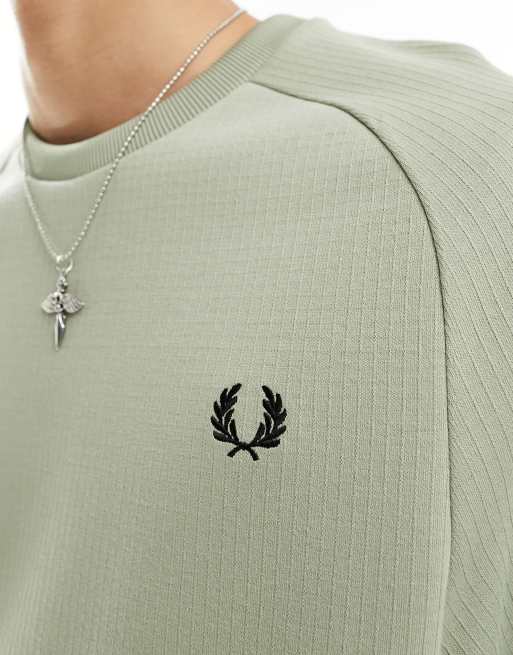 Fred Perry – Trykotowa bluza z tkaniny ripstop w kolorze zielonym, 4 z 4
