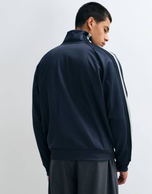 Fred Perry tweekleurig mesh tape co-ord trainingsjack in donkerblauw, 4 van 5