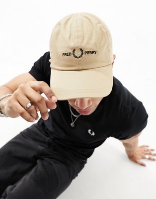 Fred Perry twill cap in beige