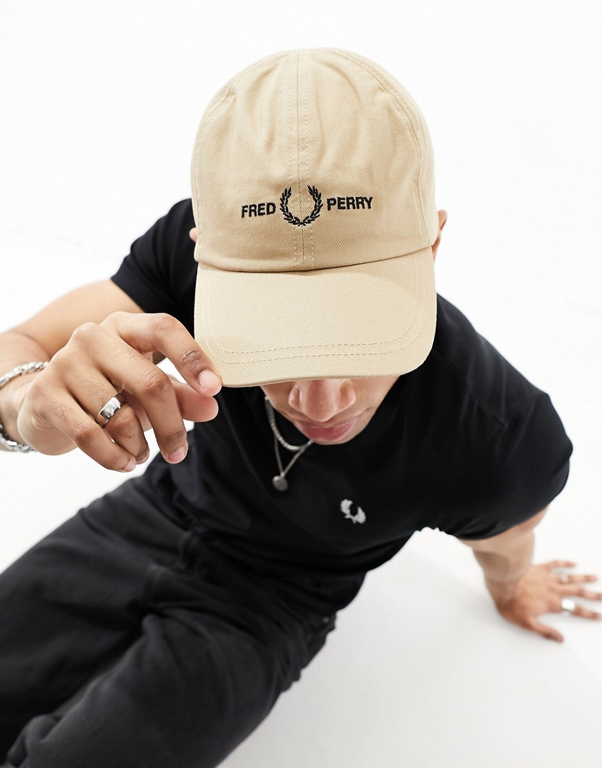 Fred Perry twill cap in beige-Neutral