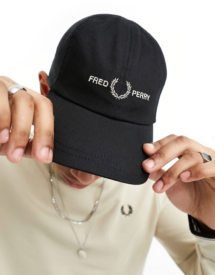 Fred Perry twill cap in black