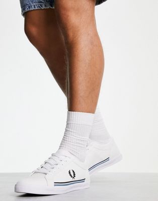 Fred Perry twill lace up plimsoll in white - ASOS Price Checker