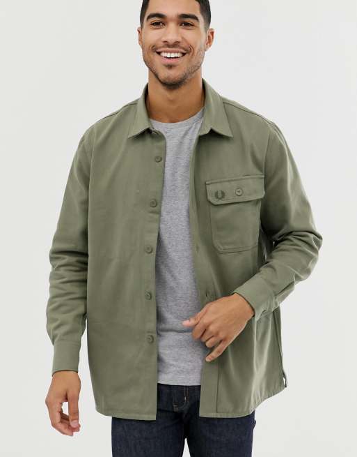 Twill Utility Overshirt for Men