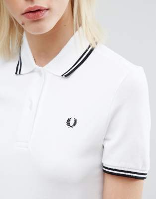 womens white fred perry polo shirt