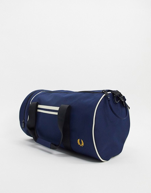 Fred Perry twin tipped barrel bag in navy