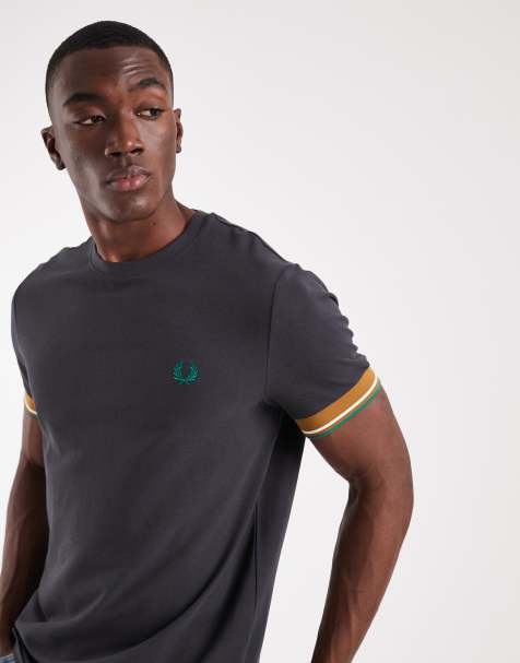 Fred Perry twin tipped cuff t-shirt in anchor grey - view 1