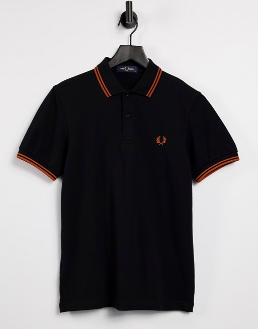 Fred Perry twin tipped fred perry polo in black